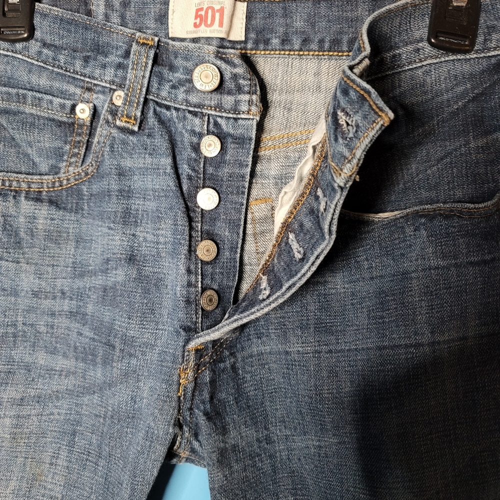 Levis 501 Blue Jeans 31x34 Button Fly 100% Cotton